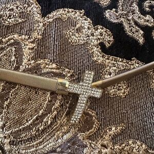 Gold Cross Pendant stretch belt